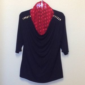 Black scoop neck top